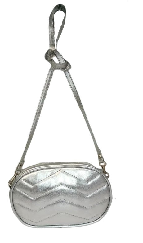 Cartera Bandolera Casual de Cuero en Plata - Modelo 168 de CERERE