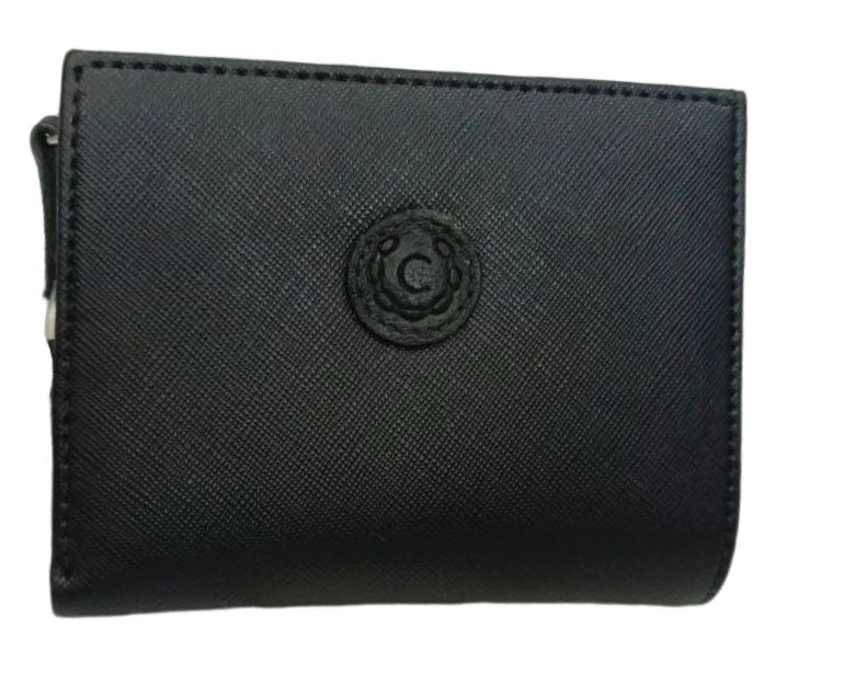 Monedero de Piel Elegante Negro con Cierre (Modelo 542) - Accesorio Clásico y Funcional