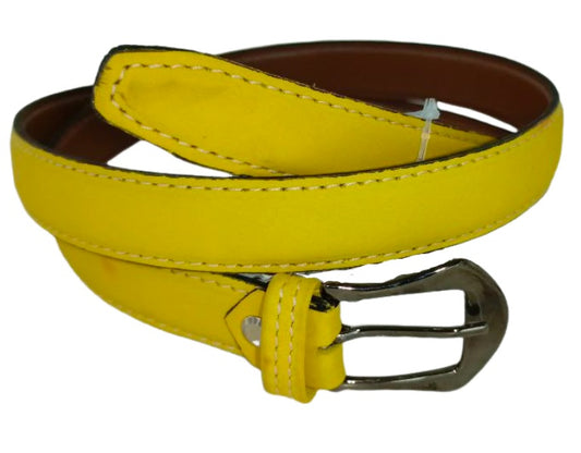 Cinturón delgado para Dama color Amarillo modelo VL25-09 - Accesorio elegante y versátil para realzar tu figura