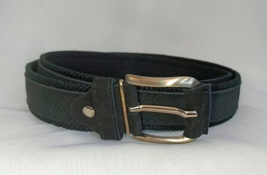 Cinturón de Piel para Caballero Negro - Modelo 4090, Accesorio Elegante y Duradero