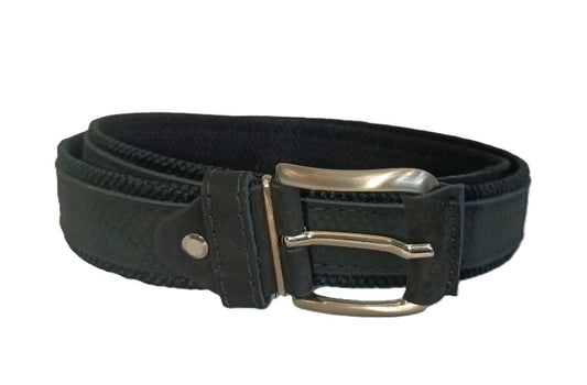 Cinturón de Piel para Caballero Negro - Modelo 4090, Accesorio Elegante y Duradero