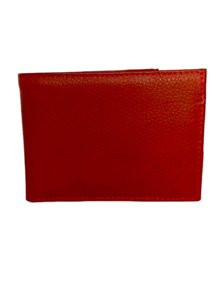 Billetera de cuero rojo elegante modelo 609 para hombre Rojo