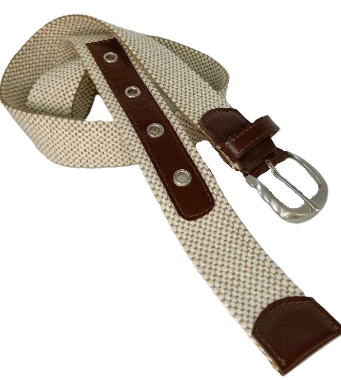 Cinturón de Piel Beige para Hombre - Modelo 77, Elegante y Versátil