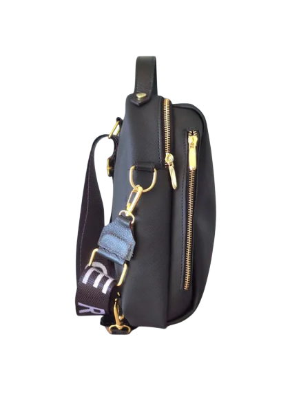 Morral de Cuero Negro Modelo 0225 - Diseño Moderno y Minimalista para Uso Diario
