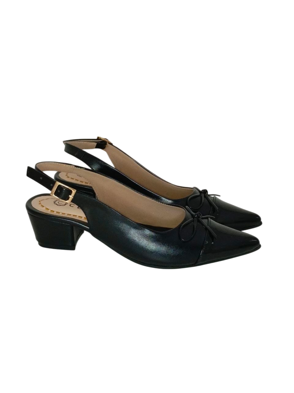 ZAPATO DE TACON COLOR NEGRO MODELO SR1515