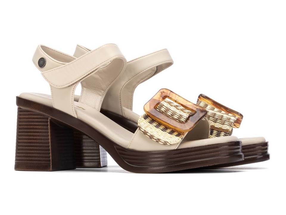 SANDALIA DE TACON COLOR BEIGE MODELO 175027