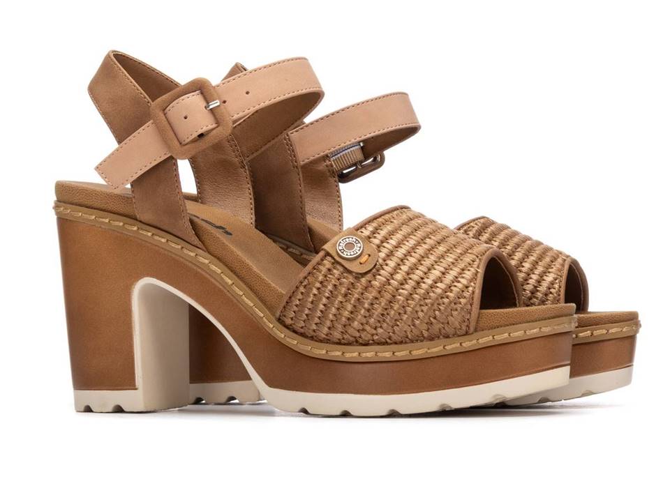 SANDALIA DE TACON COLOR CAMEL MODELO 175281