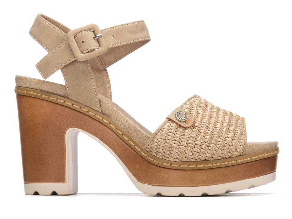 SANDALIA DE TACON COLOR TAUPE MODELO 175281