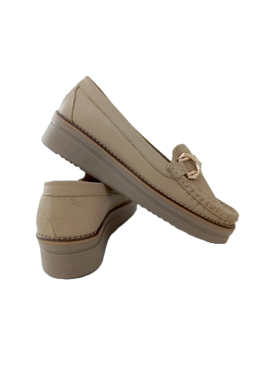 MOCASIN DAMA  BEIGE MODELO 2712