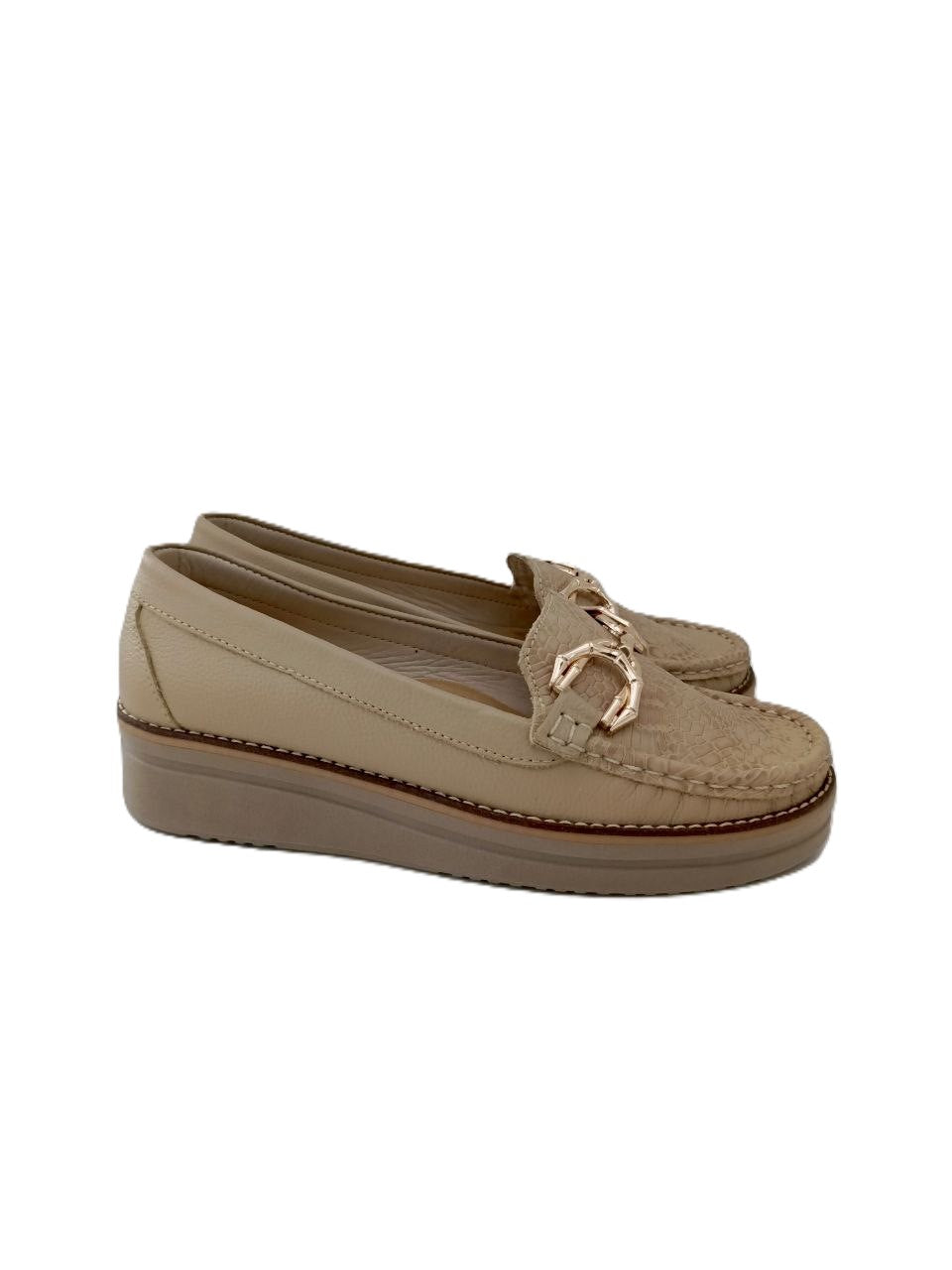 MOCASIN DAMA  BEIGE MODELO 2712