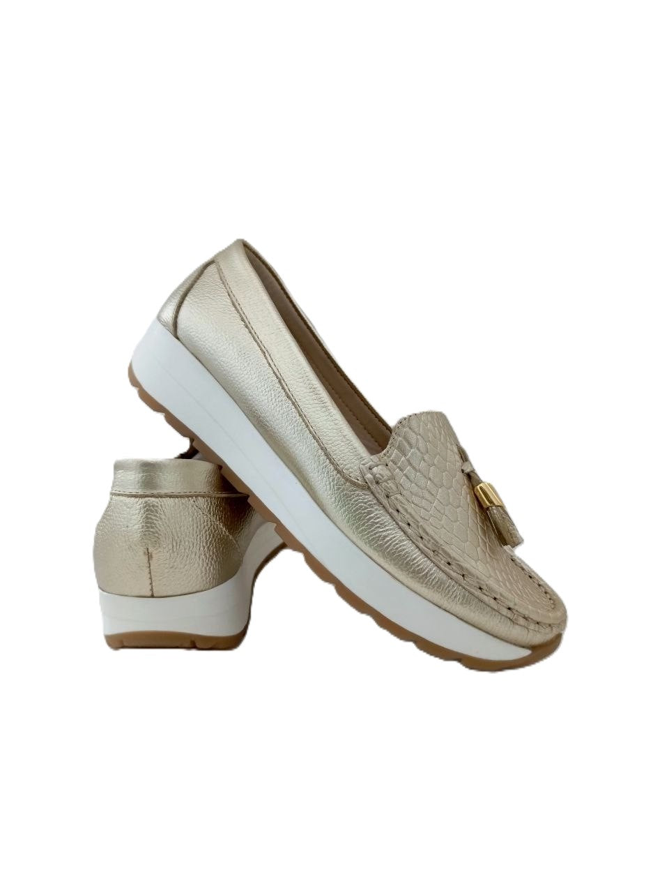 MOCASIN DAMA  CHAMPAGNE MODELO 2718