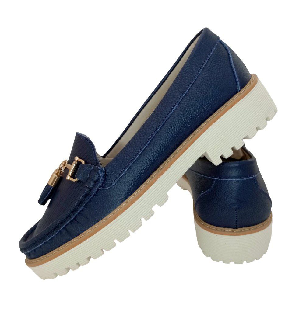 MOCASINES CONFORT DAMA COLOR AZUL MARINO MODELO 2811