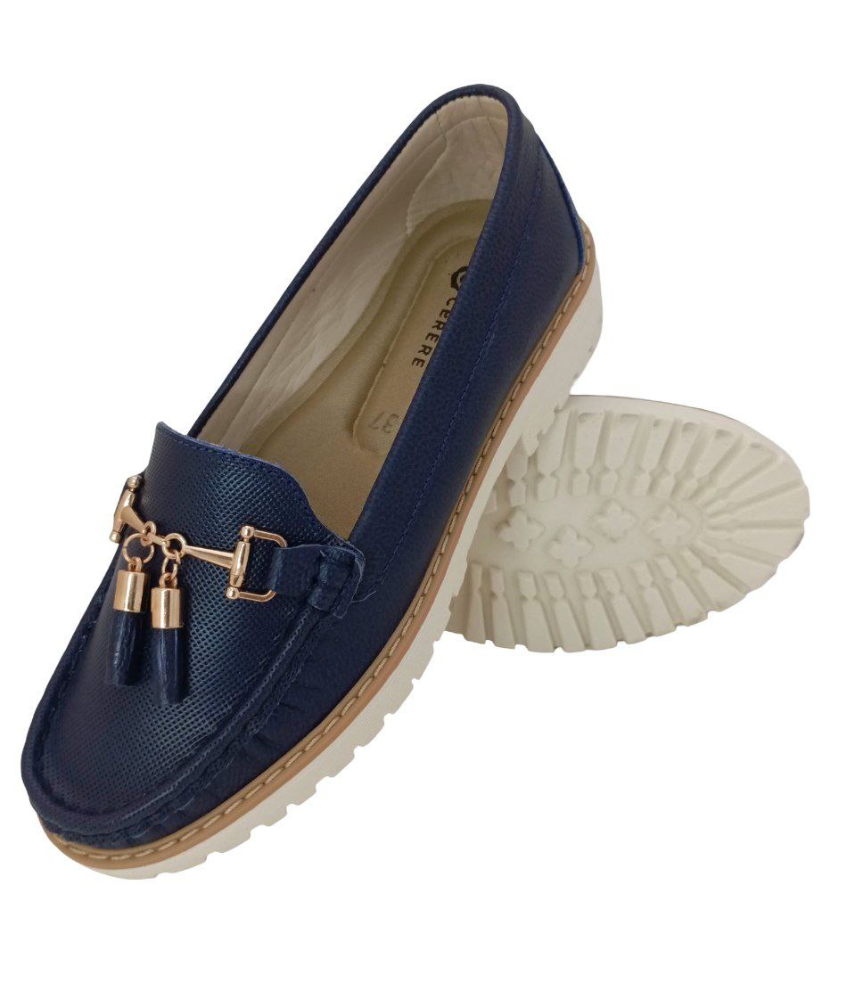 MOCASINES CONFORT DAMA COLOR AZUL MARINO MODELO 2811