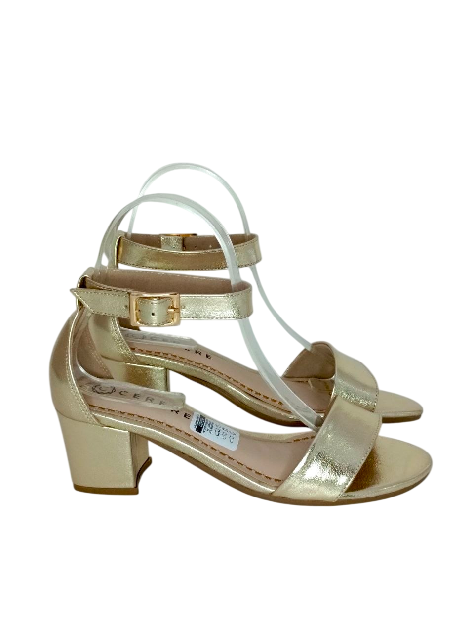 SANDALIA DE TACON COLOR DORADO MODELO SR4464