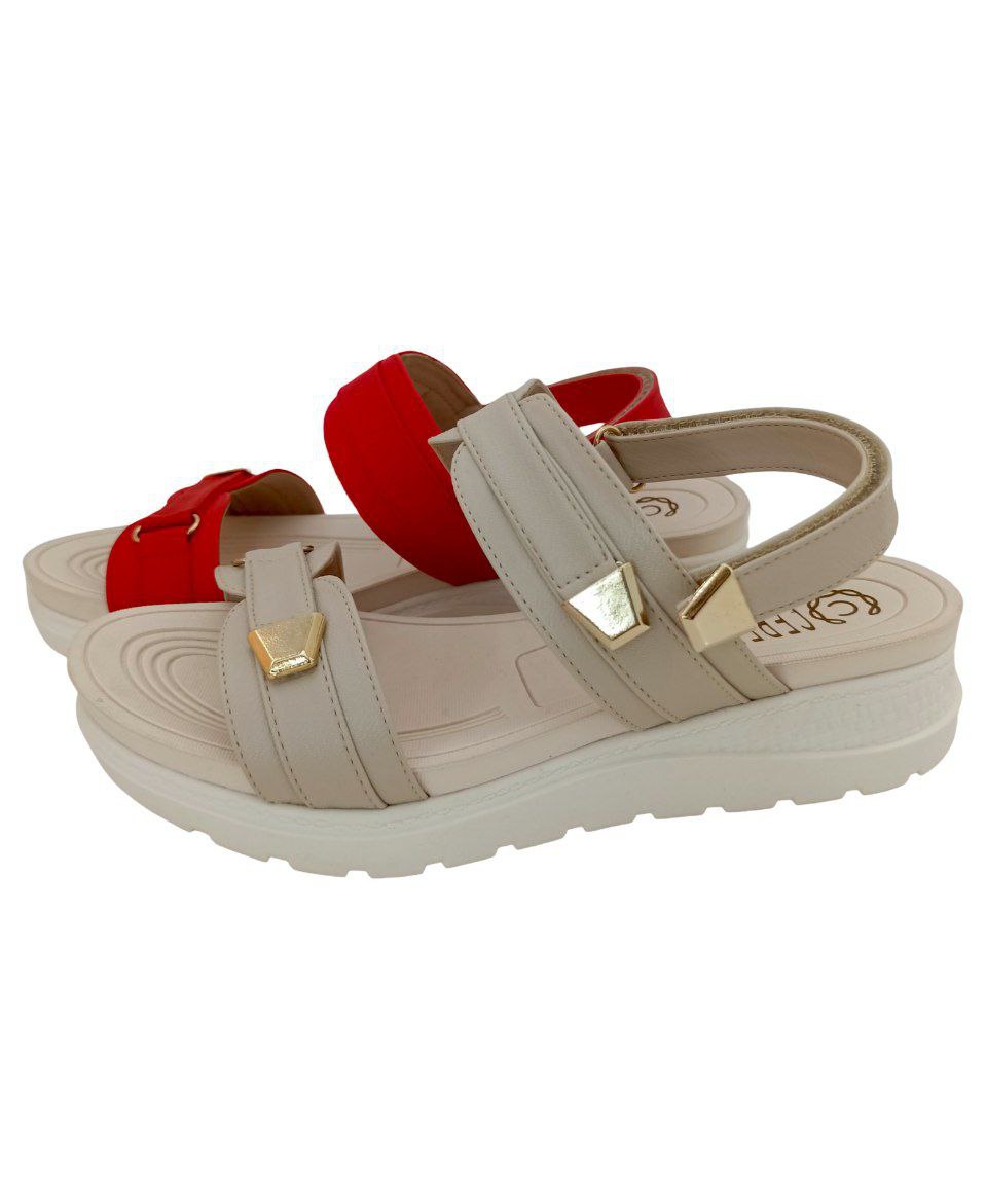 SANDALIAS CONFORT DAMA COLOR BEIGE MODELO 9024