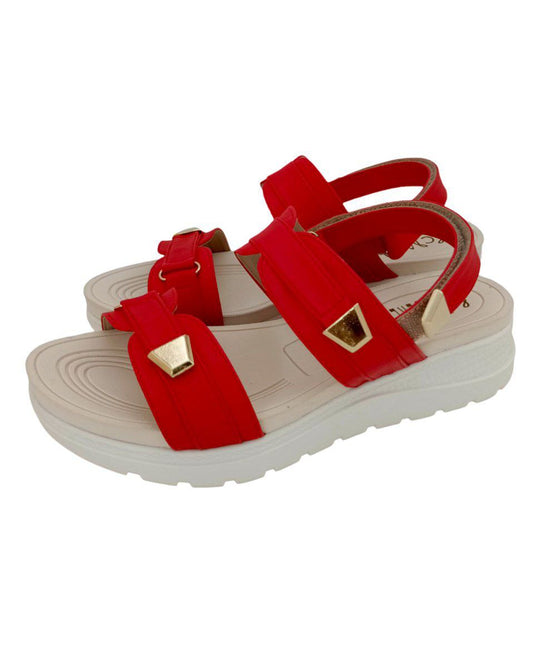 SANDALIAS CONFORT DAMA COLOR ROJO MODELO 9024