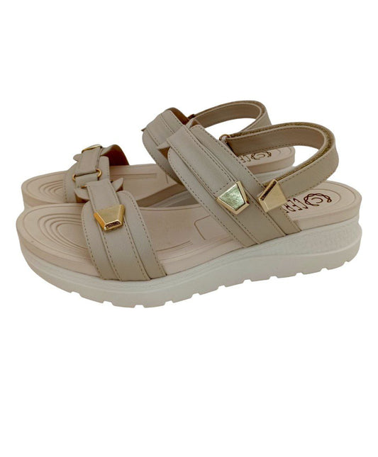 SANDALIAS CONFORT DAMA COLOR BEIGE MODELO 9024