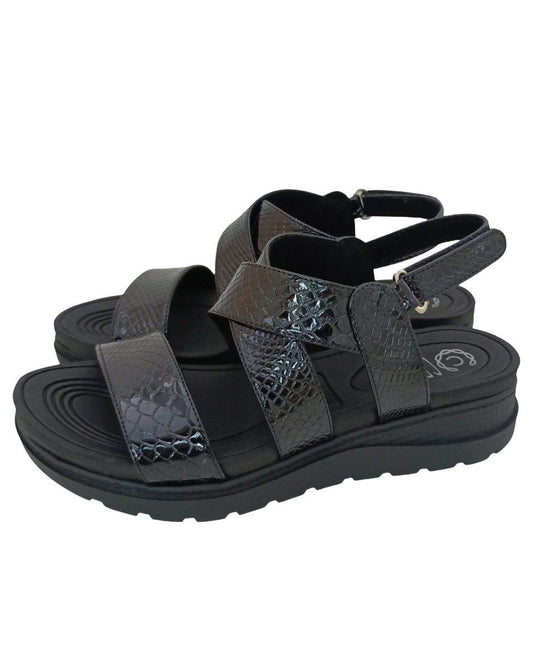 SANDALIAS CONFORT DAMA COLOR NEGRO MODELO 9074