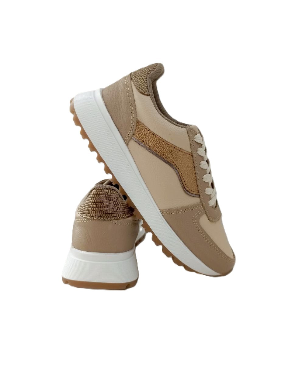 DEPORTIVO DAMA  BEIGE/MULTICOLOR MODELO D535